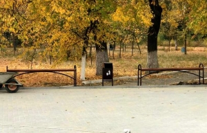 В парке Победы устанавливают скамейки и урны