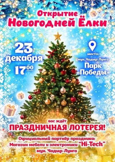 Скоро в Чадыр-Лунге состоится открытие ёлки в парке Победы!